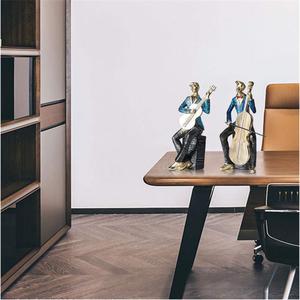 Amazon.co.jp: 彫刻サックスチェロ像音楽フィギュアアート彫刻樹脂家の