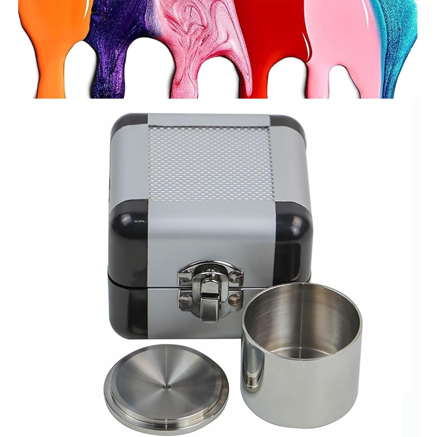 Hochpräziser Edelstahl-Dichtebecher für Flüssigkeitsmessung, 37/50/100 ml, ideal zum Testen des spezifischen Gewichts von Beschichtungen und Farben, 50 ml
