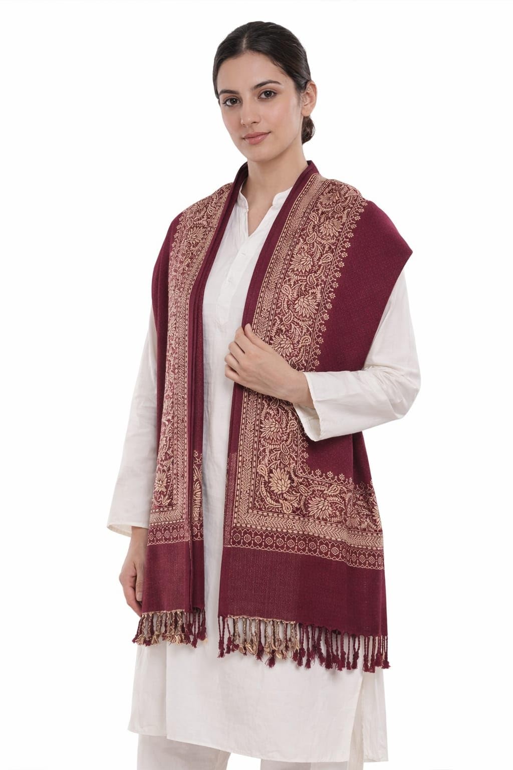 WOMEN KASHMIRI SHAWL SELF BORDER 870-image-42