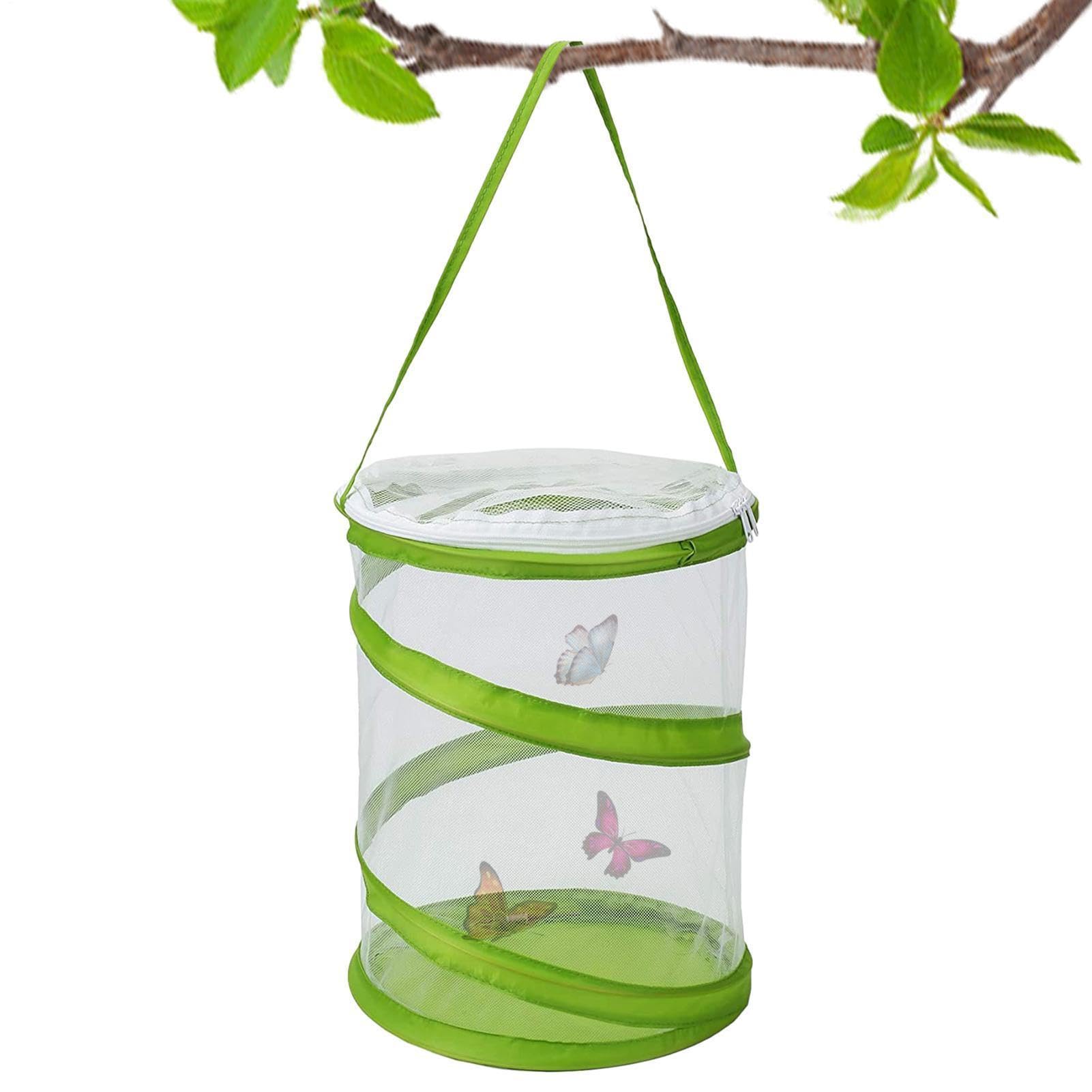 Butterfly Habitat Cage - Mini Mesh Terrarium Pop-Up Enclosure, See Through Caterpillar Growing Habitat With Breathable Net Design | Indoor Butterfly Observation Kit For Kids Classroom Nature Study