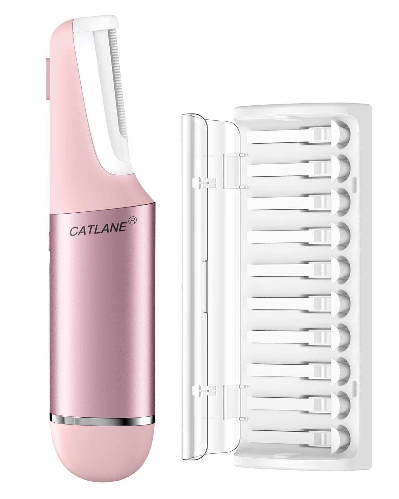 Dermaplane Razor for Women Face, Dermaplaning Tool for Face, Sonic Exfoliation & Peach Fuzz-Hair Removal System with 10 Dermaplaning Blades, Charm