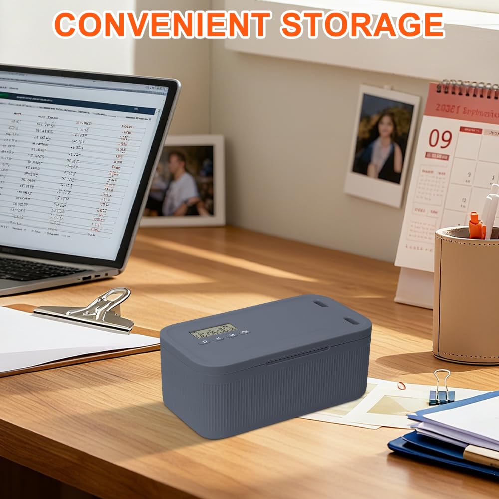 Safe Timed Lock Box, Handy Safe mit Zeitschloss, Handy Gefängnis mit Timer, Zeitverriegelungsbehälter mit 2 Arbeitsmodus, Patientenmedikation, Suchtmanagement, 23,9x13,1x 9,6 cm