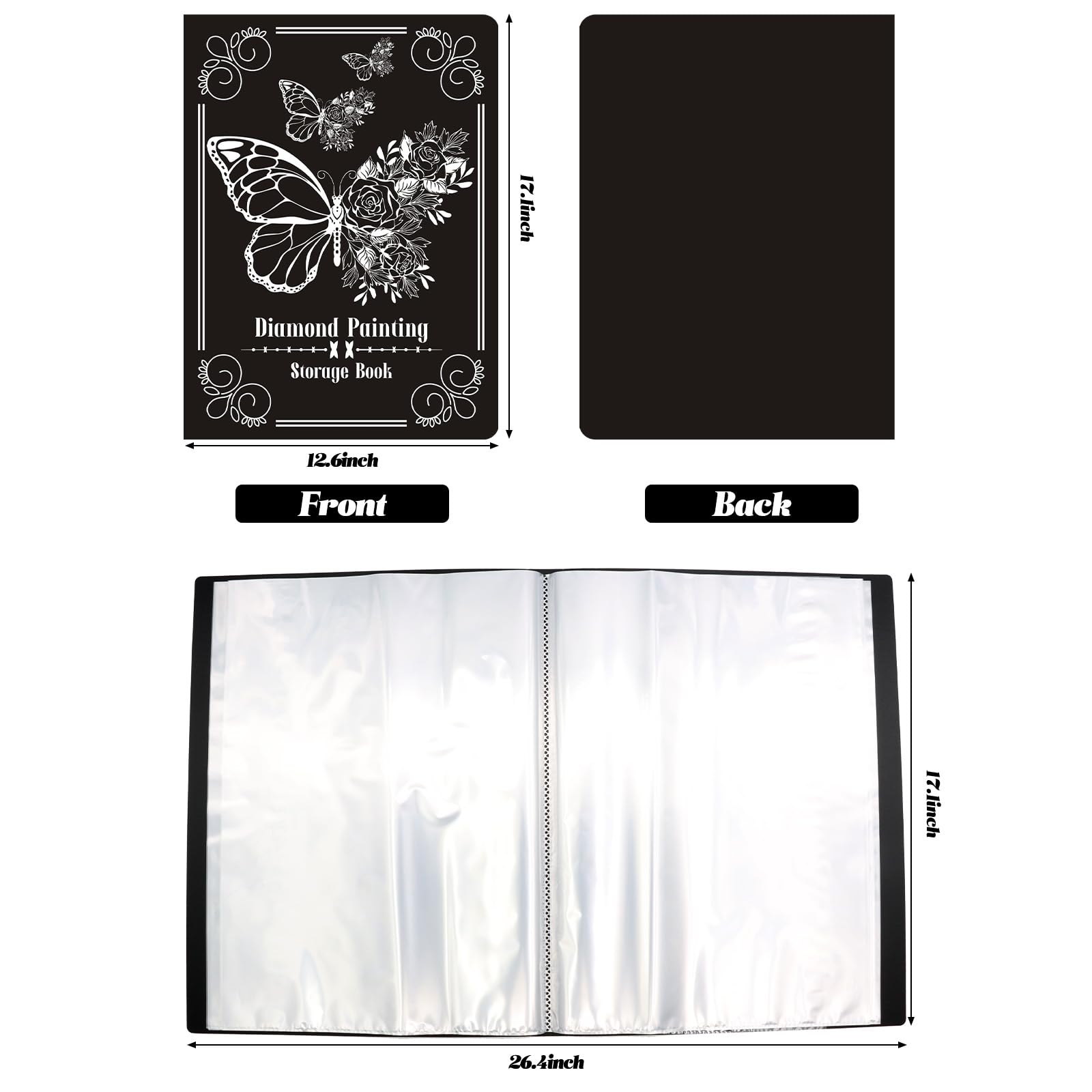 SPOKKI Diamond Painting Pictures Album, A3 Diamond Painting Folder for Storage Diamond Painting Pictures with 60 Sheets - Image 2