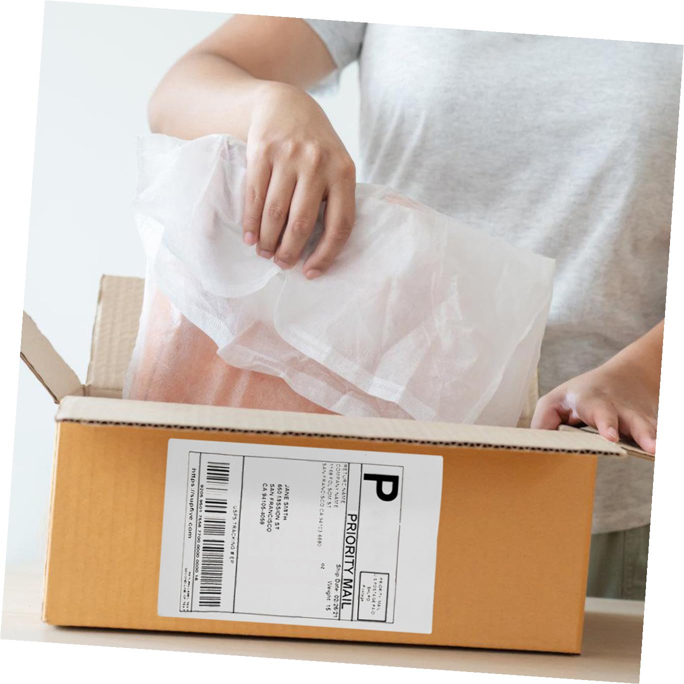 500 Pezzi Etichette Termiche per Spedizioni Etichette Adesive per Stampante Compatibili con Rollo e Zebra per Etichettatura e Spedizioni Facili Usare e Conservare