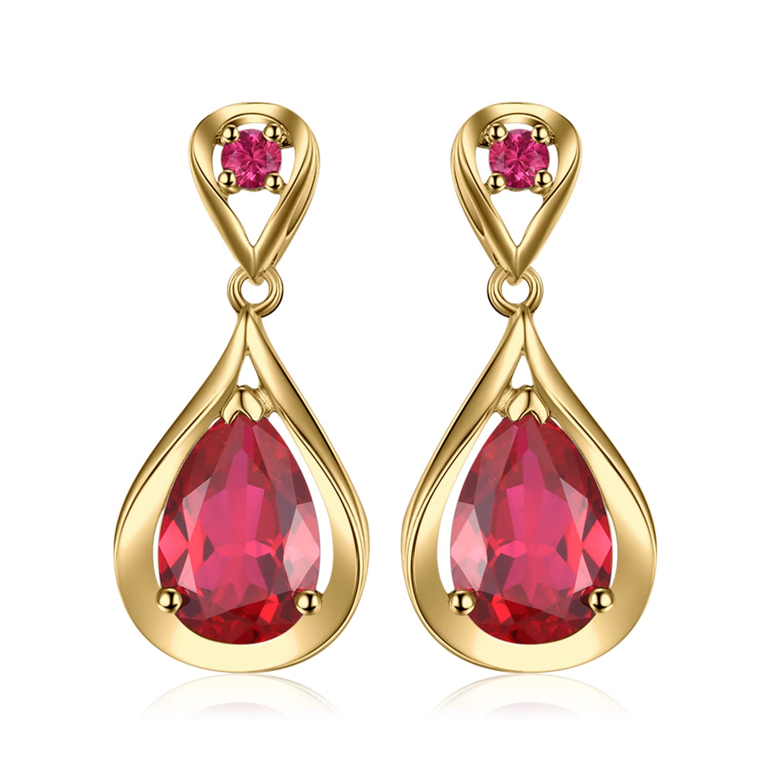 JewelryPalace-Infinito-Pendientes-Colgantes-Mujer-Plata-Oro-14k-Oro-Rosa-Pendientes-de-Gota-88ct-Rubi-Rojo-Creado