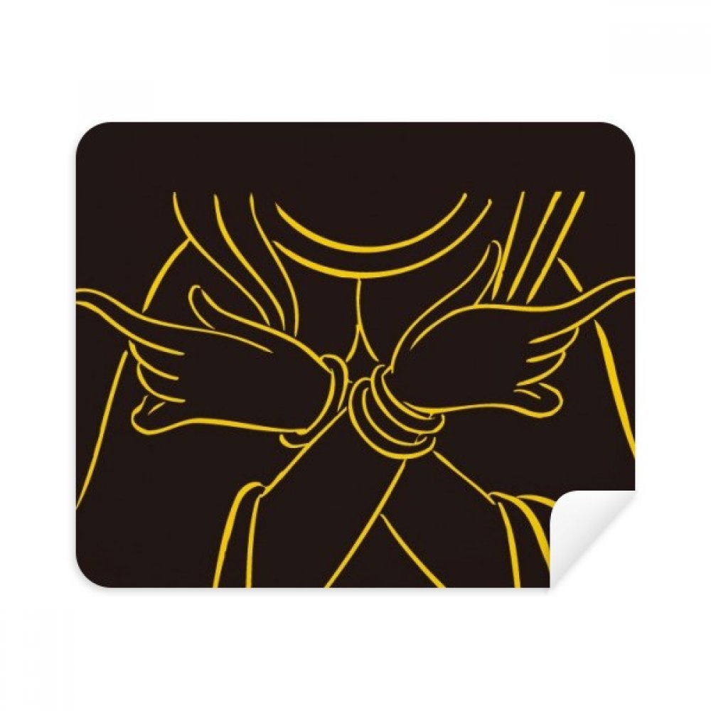 Culture Hand Bust Pattern Cleaning Cloth Screen Cleaner 2pcs Suede Fabric