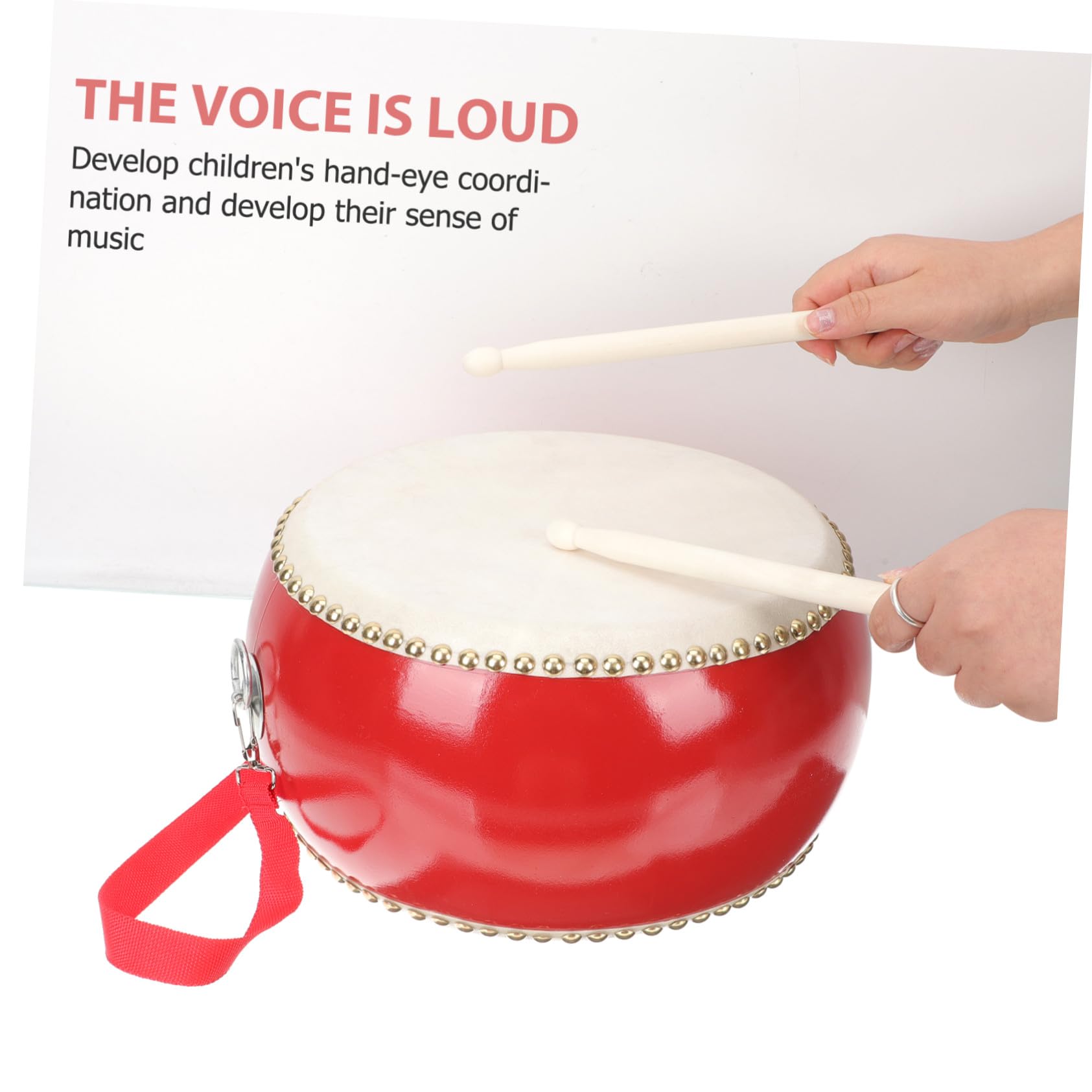 ERINGOGO Tamburo Per Ragazzo Ragazza Ragazza Mucca Strumento Percussione Educativo Giocattolo Con Bastone Per Ragazzo Design Sicuro e Resistente Per Esplorare La Musica in Famiglia