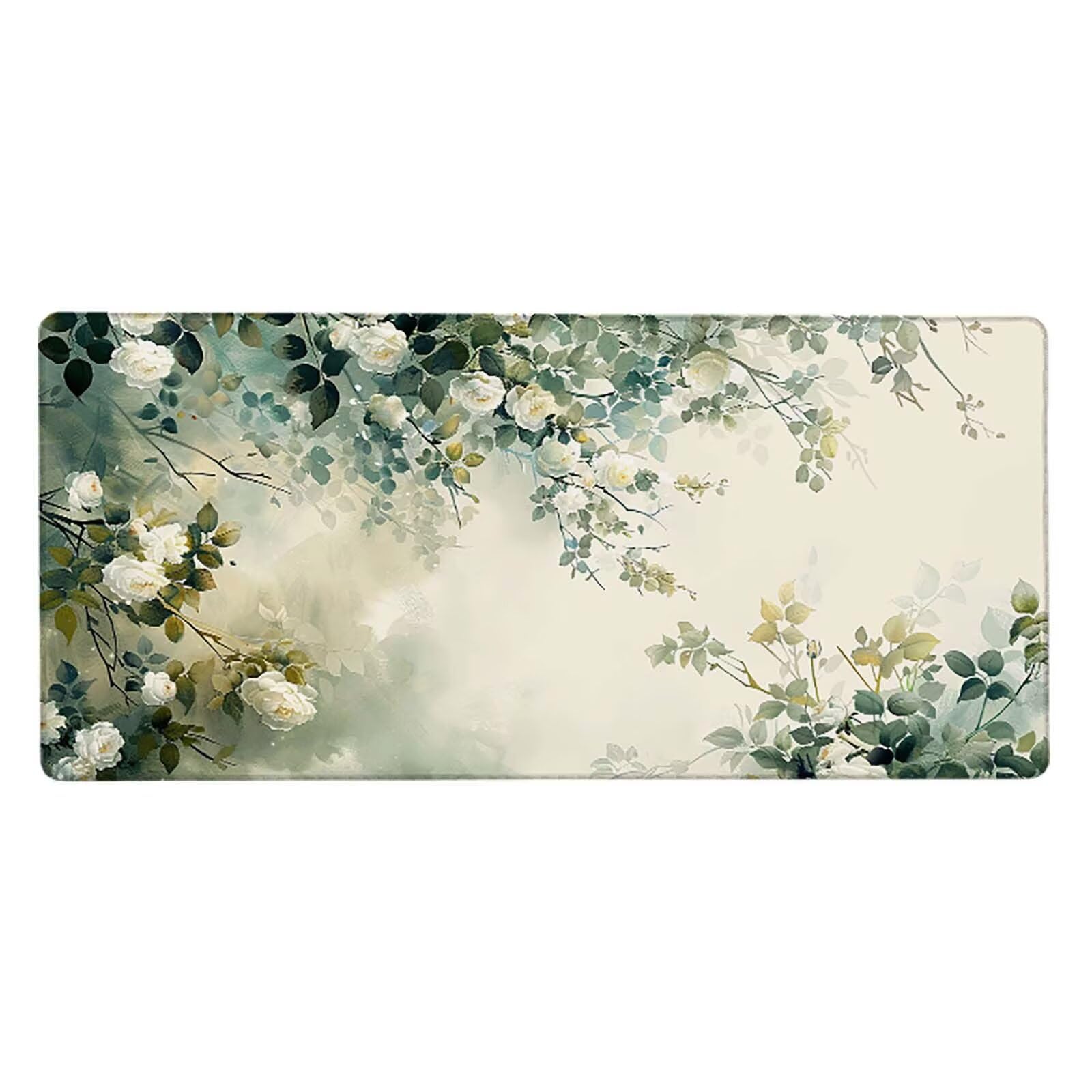 Fiore Tappetino Mouse XXL 120x60 cm, Tappetino Mouse Gaming Lavabile, Giallo con Bordi Cuciti, Fondo in Gomma Antiscivolo Resistente Tappeto Gaming per Lavoro Ufficio, Regalo Uomo PjY2578 X-1