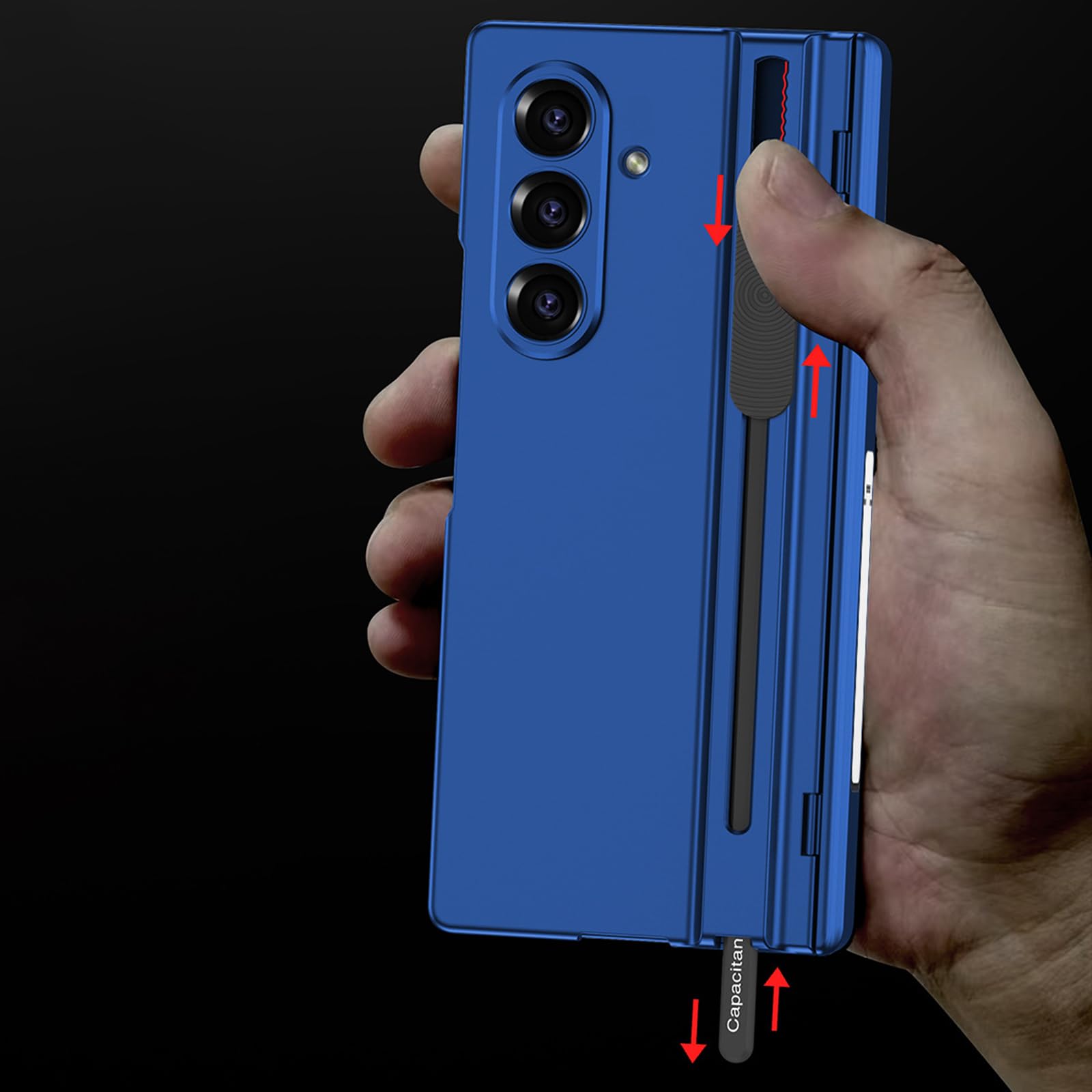 Cover Sottile Per Samsung Galaxy Z Fold 8 Ultra Magnetica S-Pen | Cover rigida PC opaca con protezione cerniera magnetica, stand e porta S-Pen. Design sottile per uso quotidiano(Red)