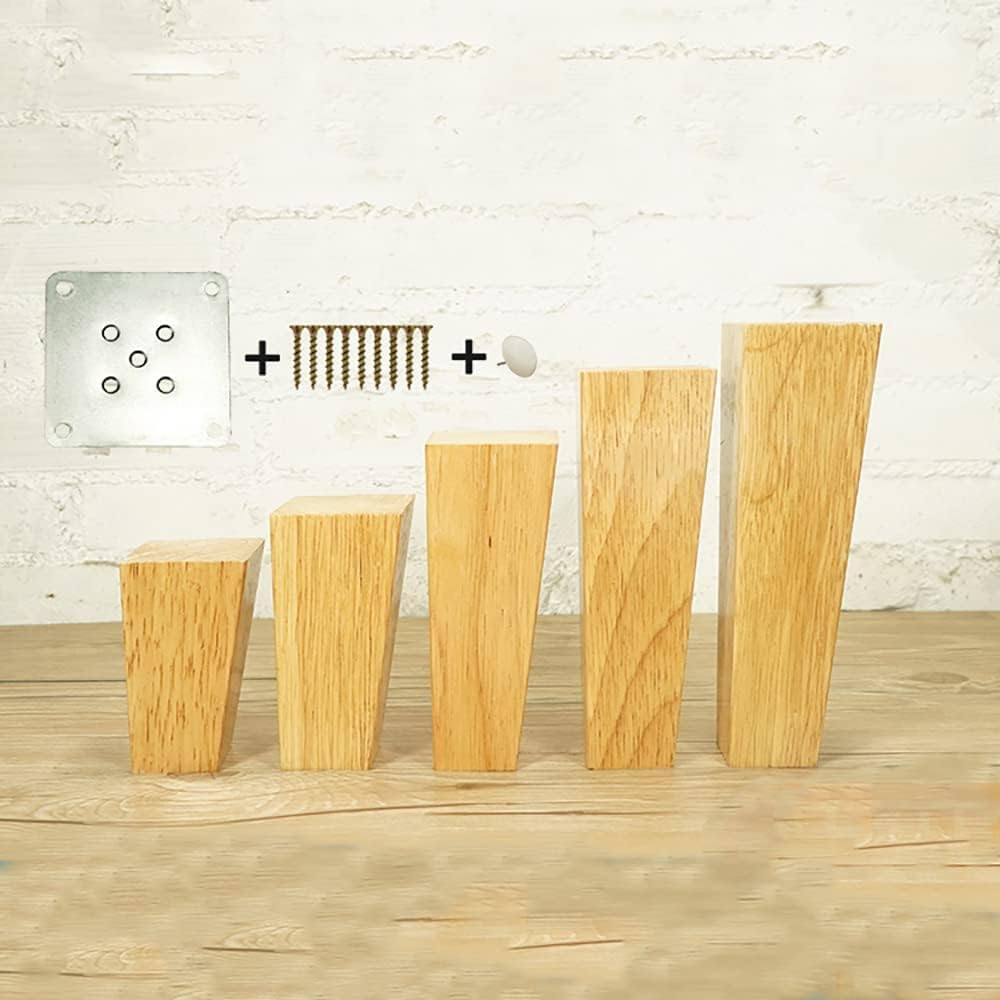 Gambe for tavolo fai da te in legno 4 pezzi con piastra di(10CM)