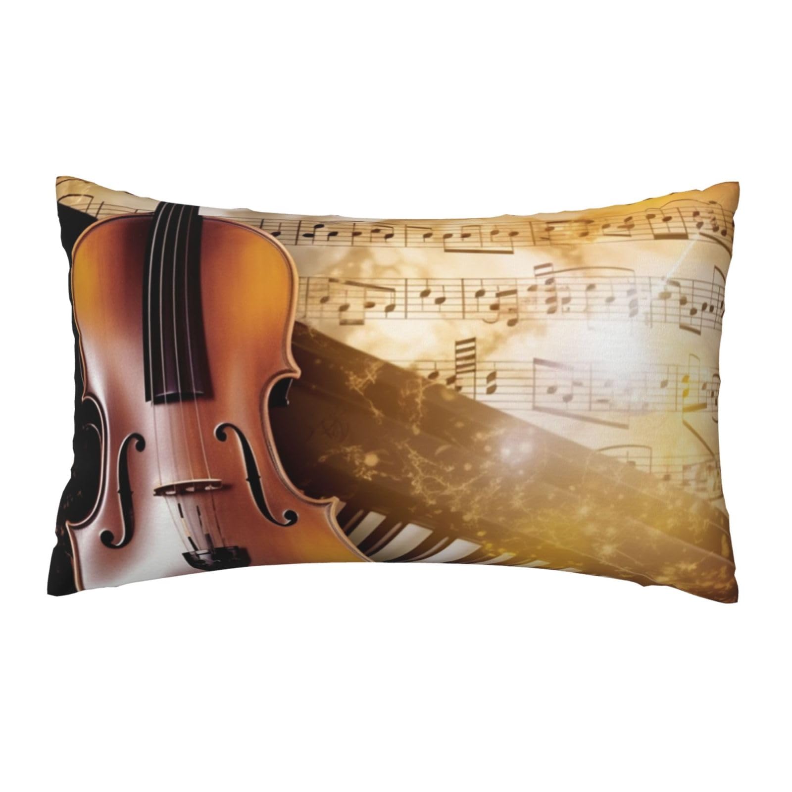FodPand Luxury Velvet Pillow Cases 12 x 20 inch Super Soft Decorative Throw Pillow Covers - Piano Violin Music Notes Pillowcases Modern Lumbar Cushion Cases for Couch Sofa Bed Pillow Shams