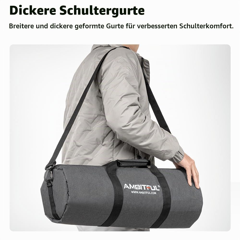 AMBITFUL Widened Version Tripod Carrying Case Bag 110CM / 43.3inch for Light Stands,Boom Stand,Umbrella and Tripod Photography Accessories(110cm/43.3in) x (Φ22cm/8.66in)