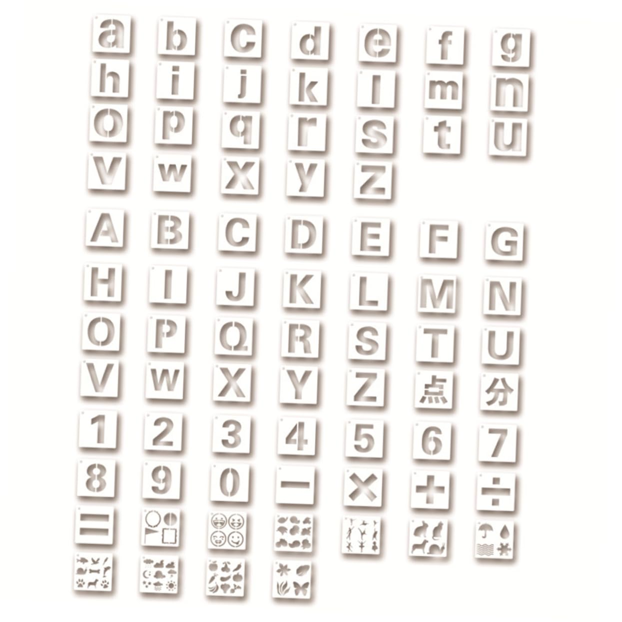 STOBOK 160piezas Plantillas De Letras y Números Para Manualidades y Dibujo Plantillas Reutilizables De Símbolos Decoración De Álbumes y Tarjetas Para Pintura Muebles y Paredes