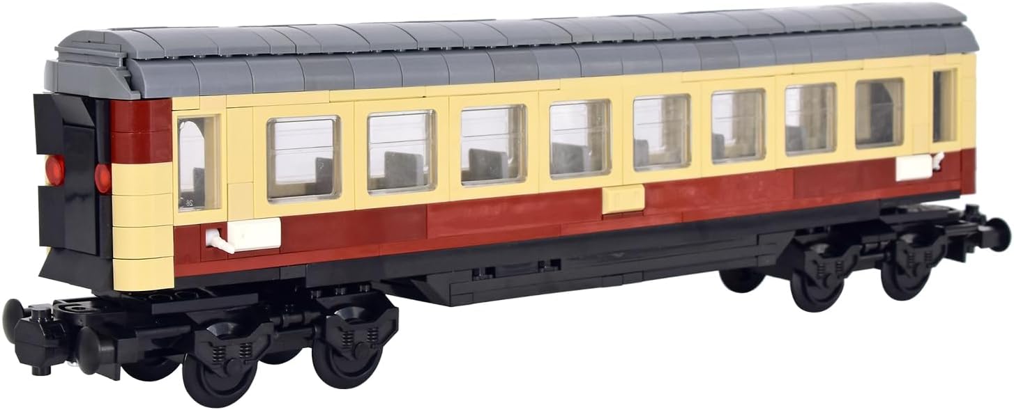 Train Building Block Rail Car Kit Single Carriage Expansion, Compatible with All Major Brands for MOC Trains