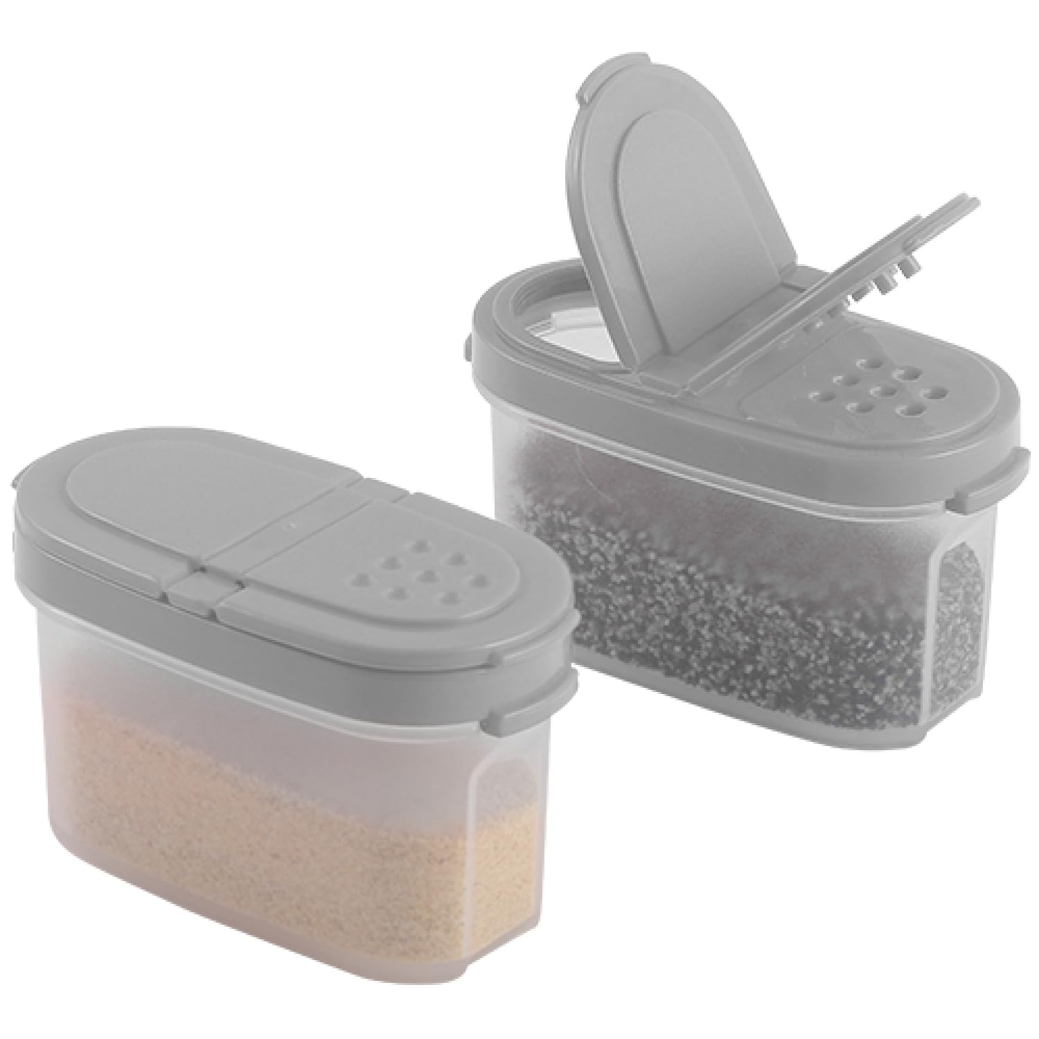 SIGNORA WARE Spice Jars with Lids - 4oz Refillable Empty Airtight Spice Container Set - 2 in 1 Spout/Strainer Shaker Lid Clear Plastic Spice Organiser Kitchen/Travel