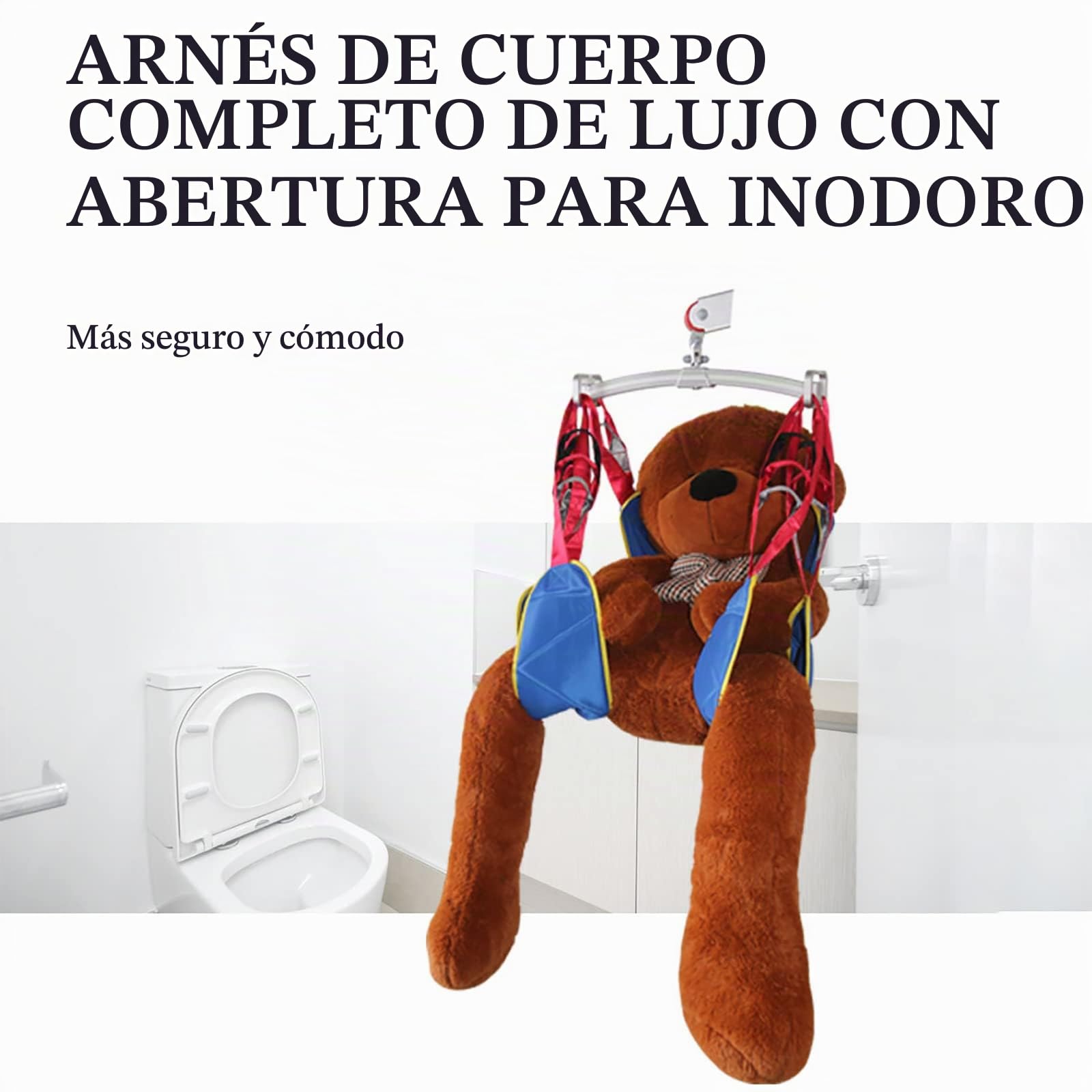 Grúas para levantar a personas mayores, eslingas para pacientes de baño acolchado de lujo, soporte de cabeza, eslingas de ducha para piernas divididas para levantar pacientes eslingas de transferenc