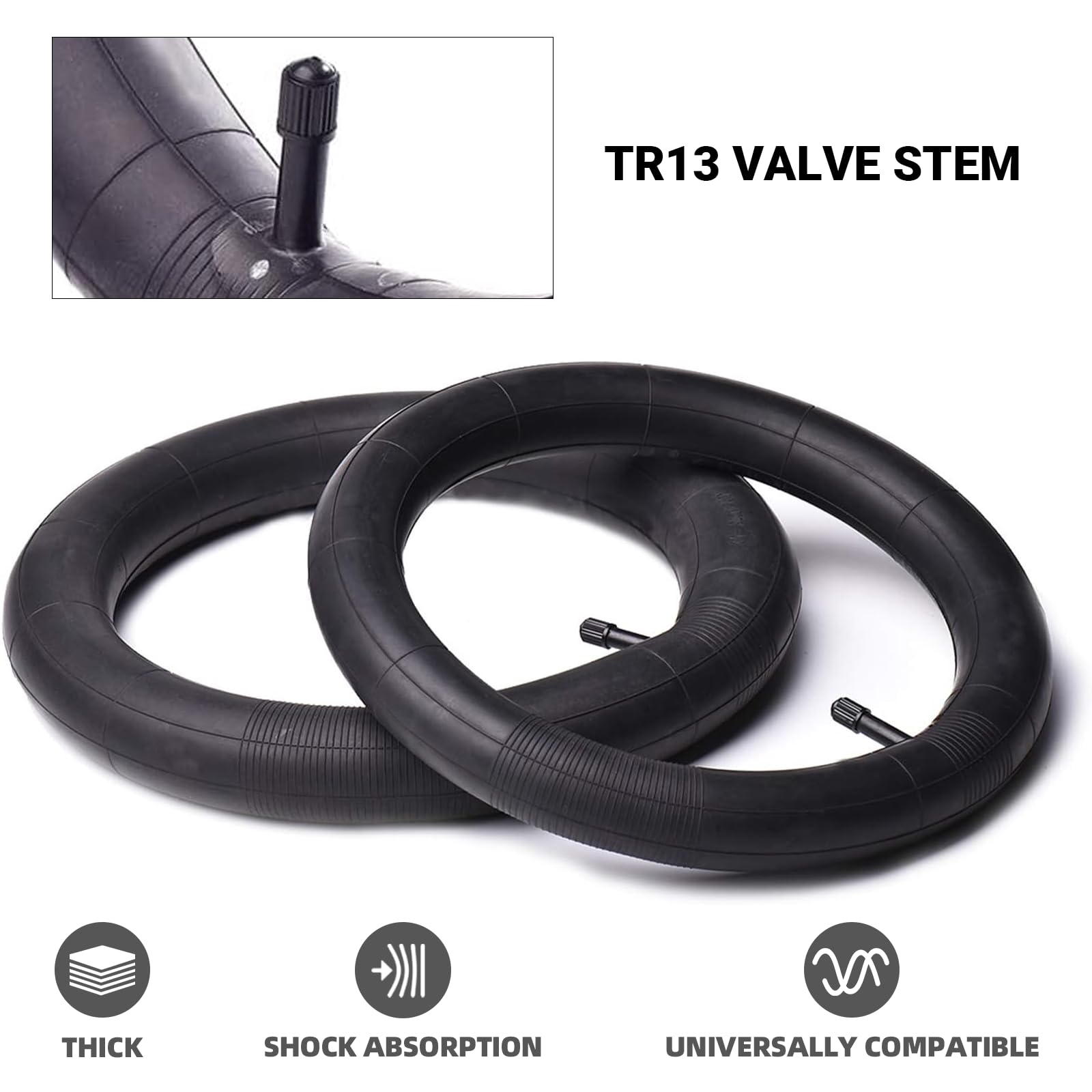 Lot De 2 Chambres à Air Scooter 12.5 X 2.25 Avec Valve Coudée - Compatible Pocket Mod, Bella, Chrissy