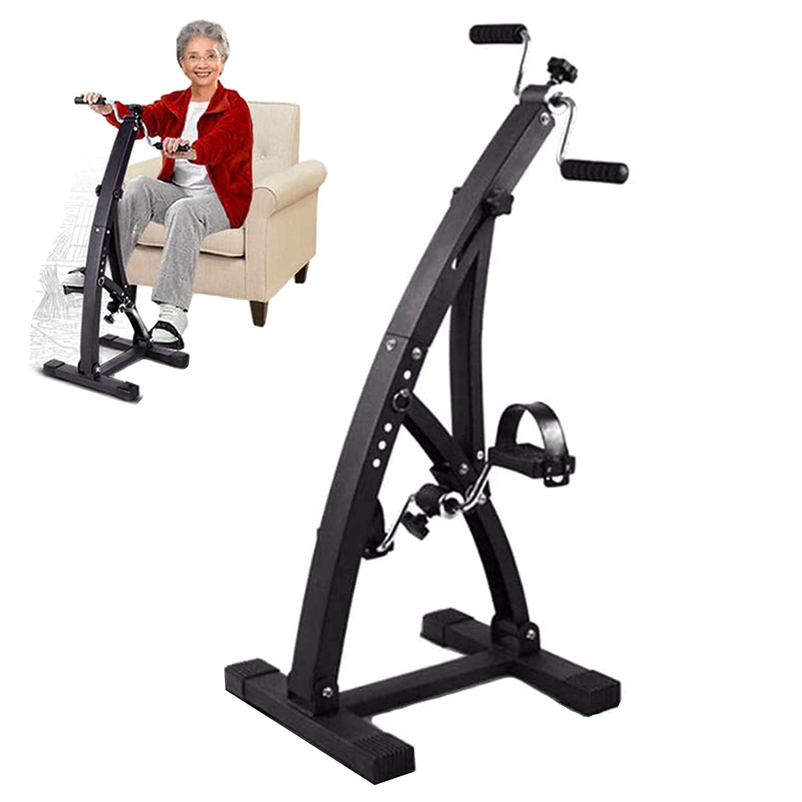 SXSLTSA Mini Ultra-Quiet Exercise Bike, Indoor Training Equipment For The Elderly, Upper And Lower Limb Training Rehabilitation Bikes, Pedal Bikes