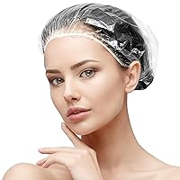 Vista 8 de 30 gorros de ducha desechables – Gorro de baño elástico multiusos grueso de plástico impermeable transparente gorro de ducha de baño para mujeres