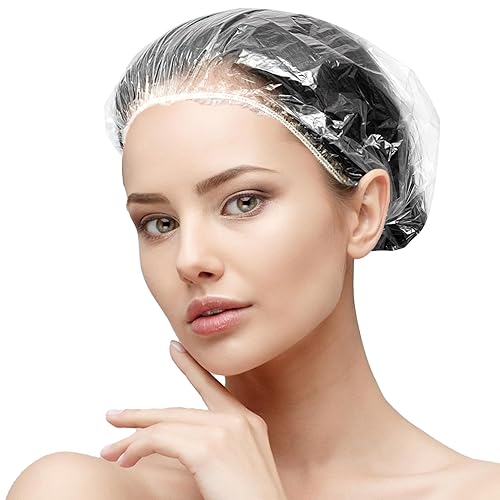 Miniatura 9 de 50 unidades de gorros de ducha desechables, gorro de baño de plástico transparente y espesante y gorros de baño impermeables y gruesos