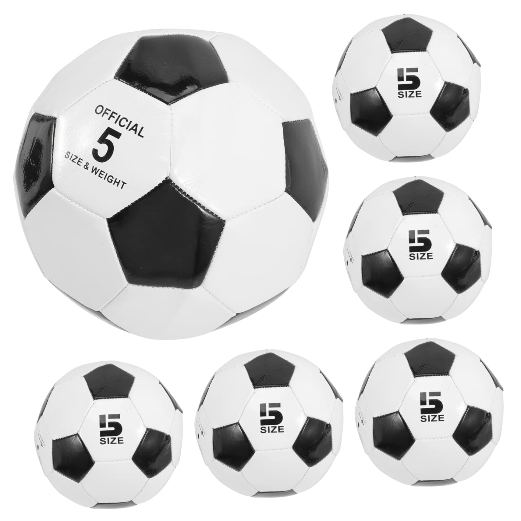 HANABASS Balón de Fútbol Tamaño 5 PVC 6 Piezas para Entrenamiento | Niños, Tacto Agradable y Alta Elasticidad, Uso Exterior y Práctica Deportiva, Resistente al Desgaste