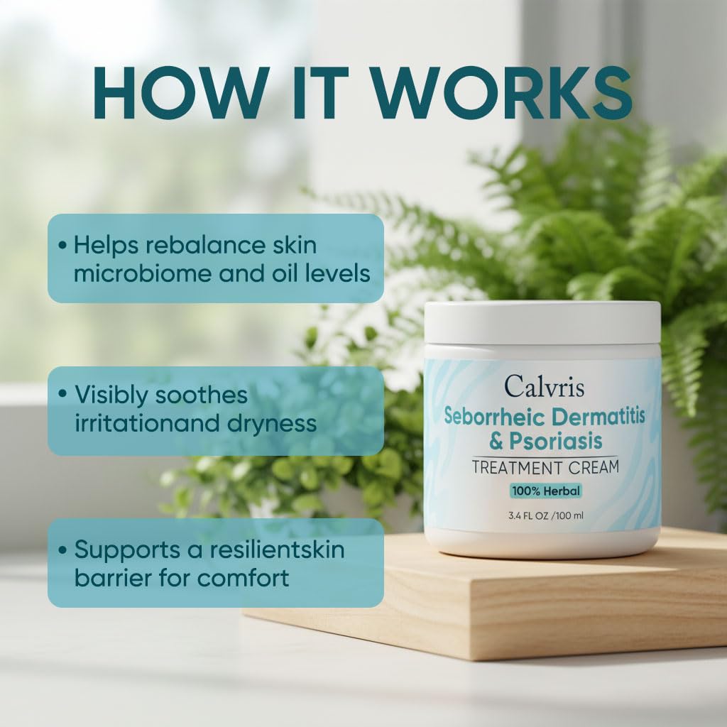 Calvris Scalp & Beard Relief Cream with Botanical Extracts, 3.4 Fl Oz