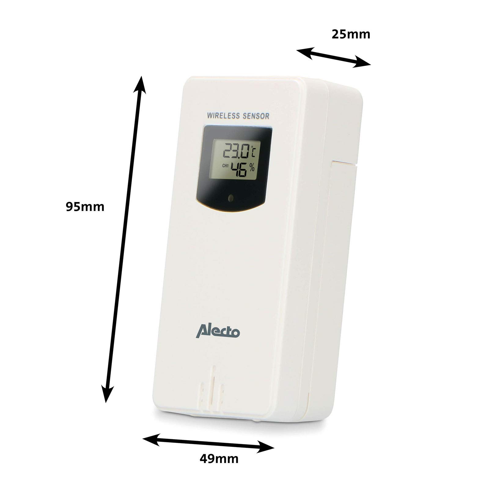 Alecto WS-1560 Stazione meteo wireless con display a colori e sensore esterno – Temperatura interna ed esterna – Umidità – Barometro – Previsioni meteo animate – Legno