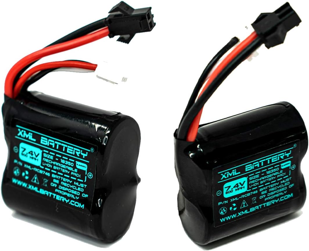 (2 Pack) XML Battery 7.4v 1400mAh Li-po A959-B A969-B A979-B K929-B 2401 Wltoys for 1/18 RC Car Battery 12402 12403 12404 12423 12428 : Toys & Games