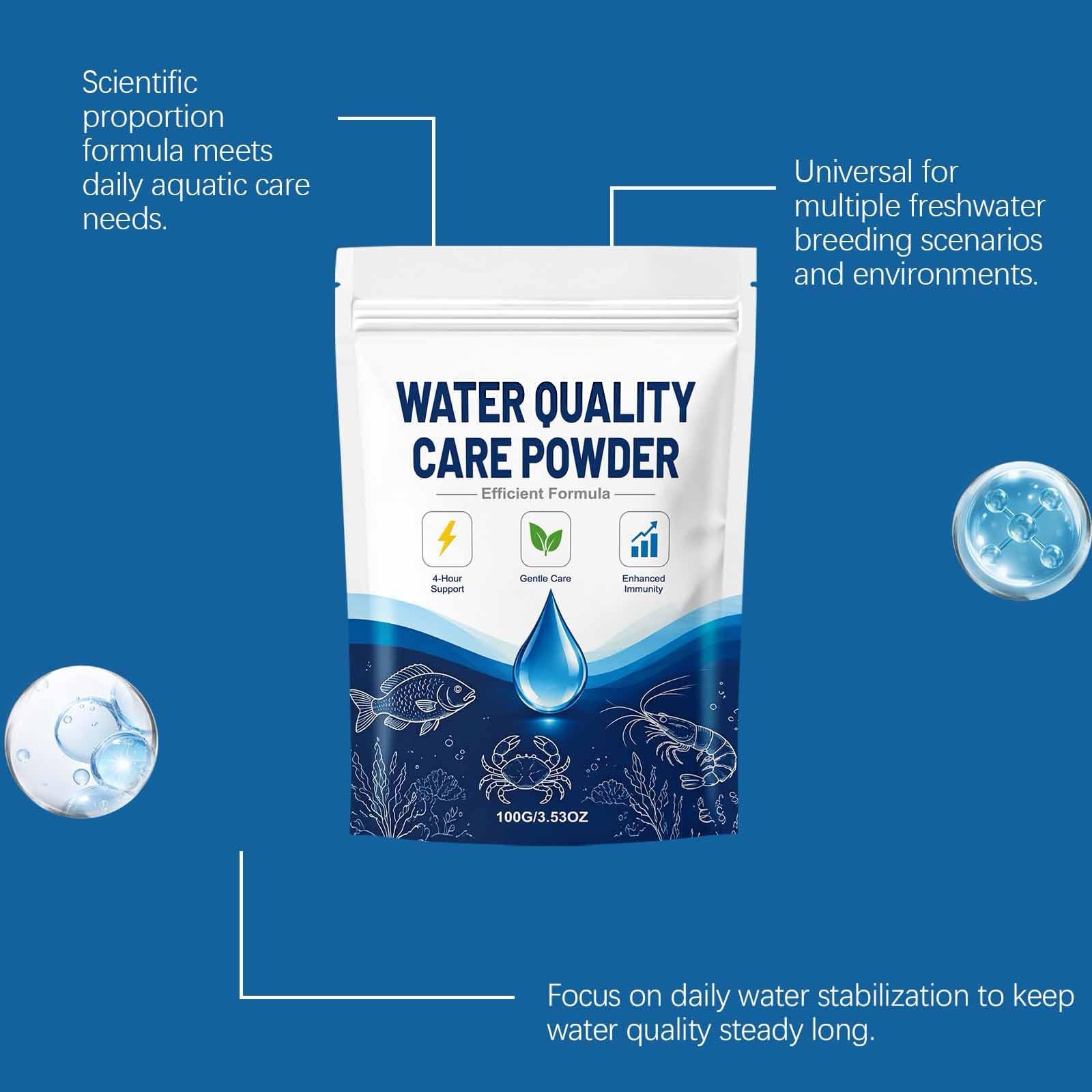 Aqua-Guardian Pro Formula Poudre pour l'entretien de l'eau des aquariums et bassins, agent de traitement de l'eau facile à utiliser, pour une eau claire au quotidien,2PCS