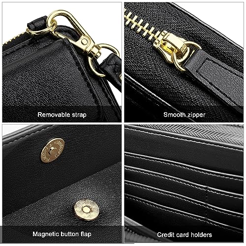 Image of nuoku Women's Small Crossbody Bags Wristlet Clutch Wallet Purses with Card Slot Phone Holder