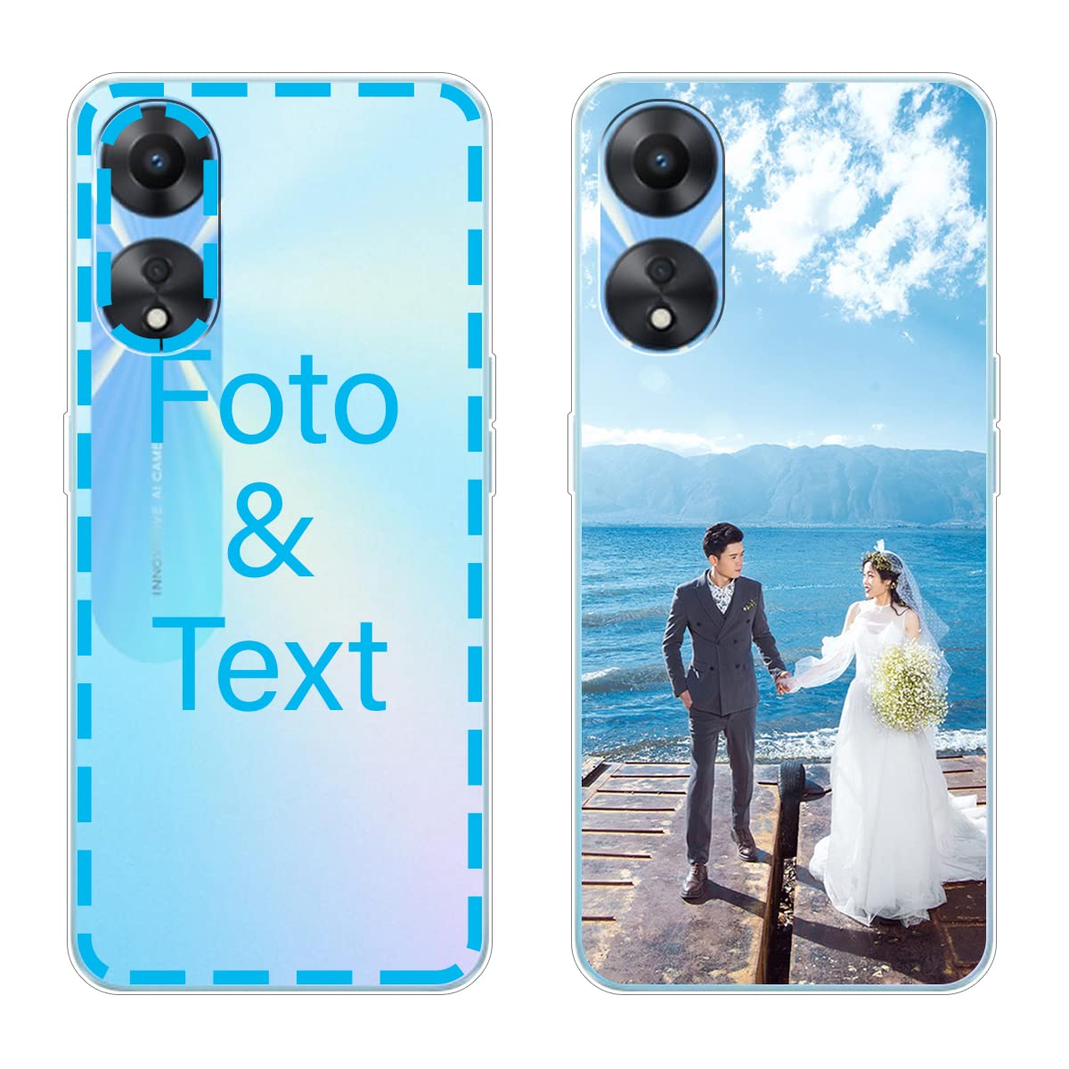 Custodia Personalizzata Per OPPO Reno4 Z 5G/A92s – Con Foto, Testo, Logo, TPU Morbido Trasparente, Assorbimento Urti, Regalo Originale - 3