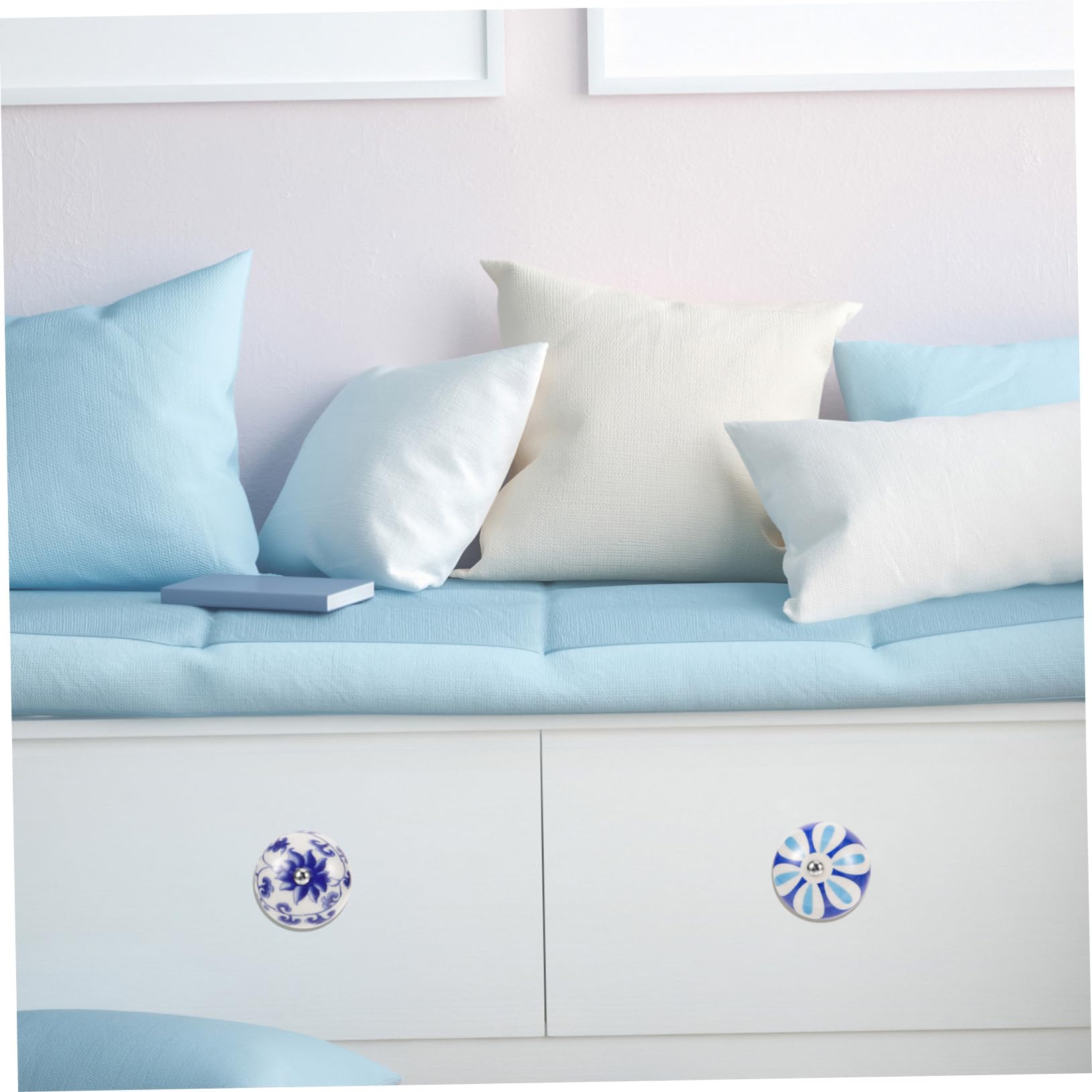 Lurrose 4 Set Manico in Ceramica Pomello Da Comò in Porcellana Maniglia Cassetto Chiave Cucina Pomello Per Armadio Monoforo Decorativo Per Comò 6 Pezzi*4
