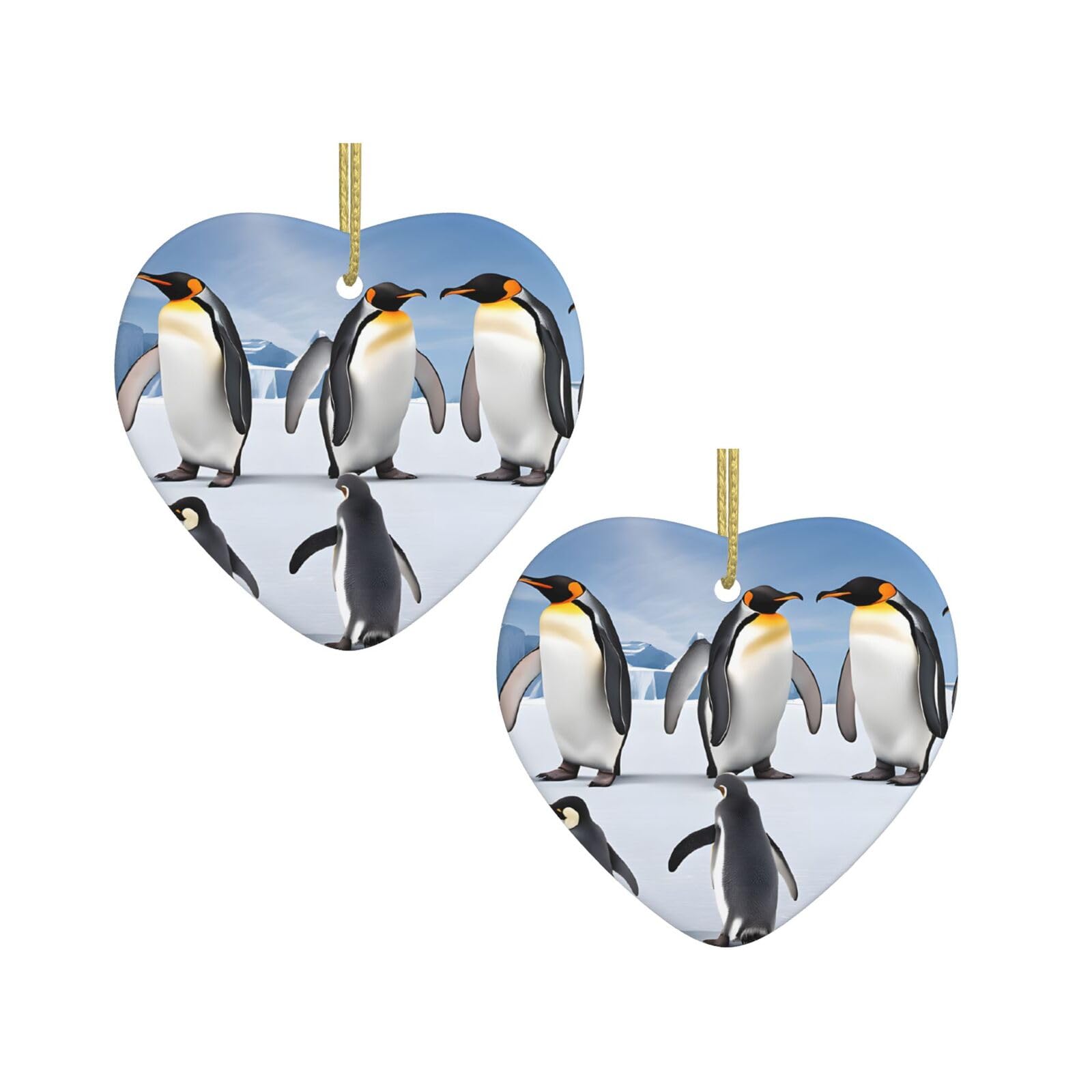 (Penguin) Ornament, Christmas Decoration, Holiday Present Idea, Heirloom Keepsake, Ceramic, Bauble Present, Christmas Tree Ceramic Hanging