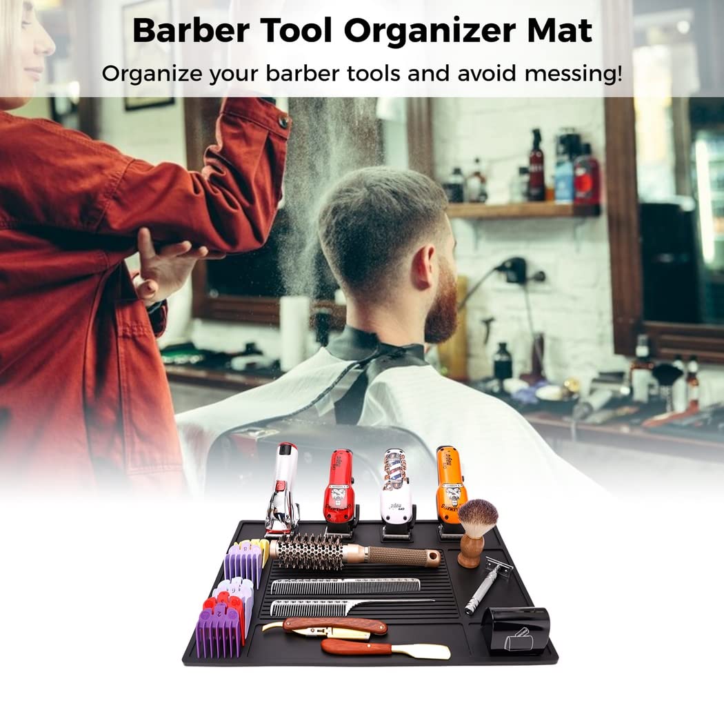 Barber Tool Organizer Mat, Haarschnitte und -tücher, enthärter - weichen silikon-haarspray - tücher, die die magnetische Salon - getragen und die büroraum - und enthärter (schwarz)