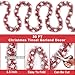 50FT Red White Christmas Tinsel Garland with Snowflake Ornaments Metallic Shiny Xmas Garland for Christmas Tree Decorations Hanging Holiday Decor for Home Party Office Mantel Staircase Indoor Outdoor