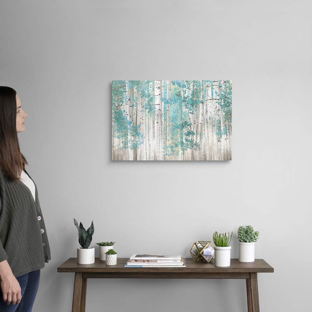 Birch Trees T Canvas Wall Art Print, Tree Artwork 24 x 16 inch