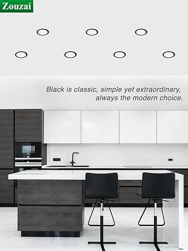 Miniatura 10 de zouzai Paquete de 12 luces LED empotrables ultrafinas de 4 pulgadas de 6000 K con caja de conexiones, 9 W 810 lm regulables, Ra85 de alto brillo,