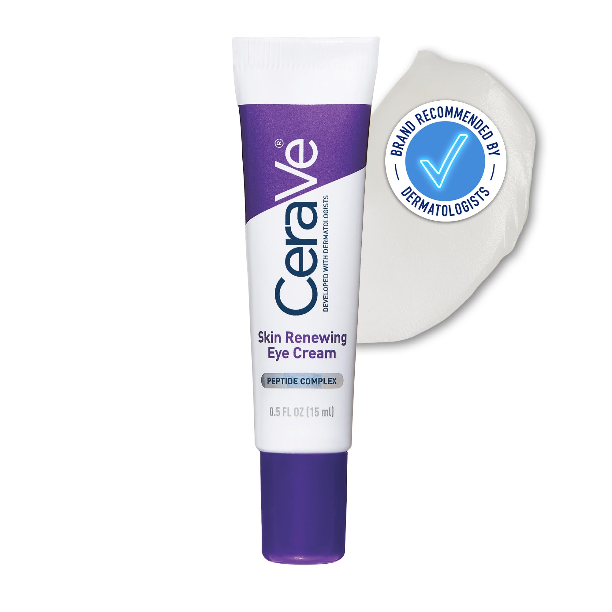 CeraVe Skin Renewing Eye Cream, Peptide Complex for All Skin Types, 15ml