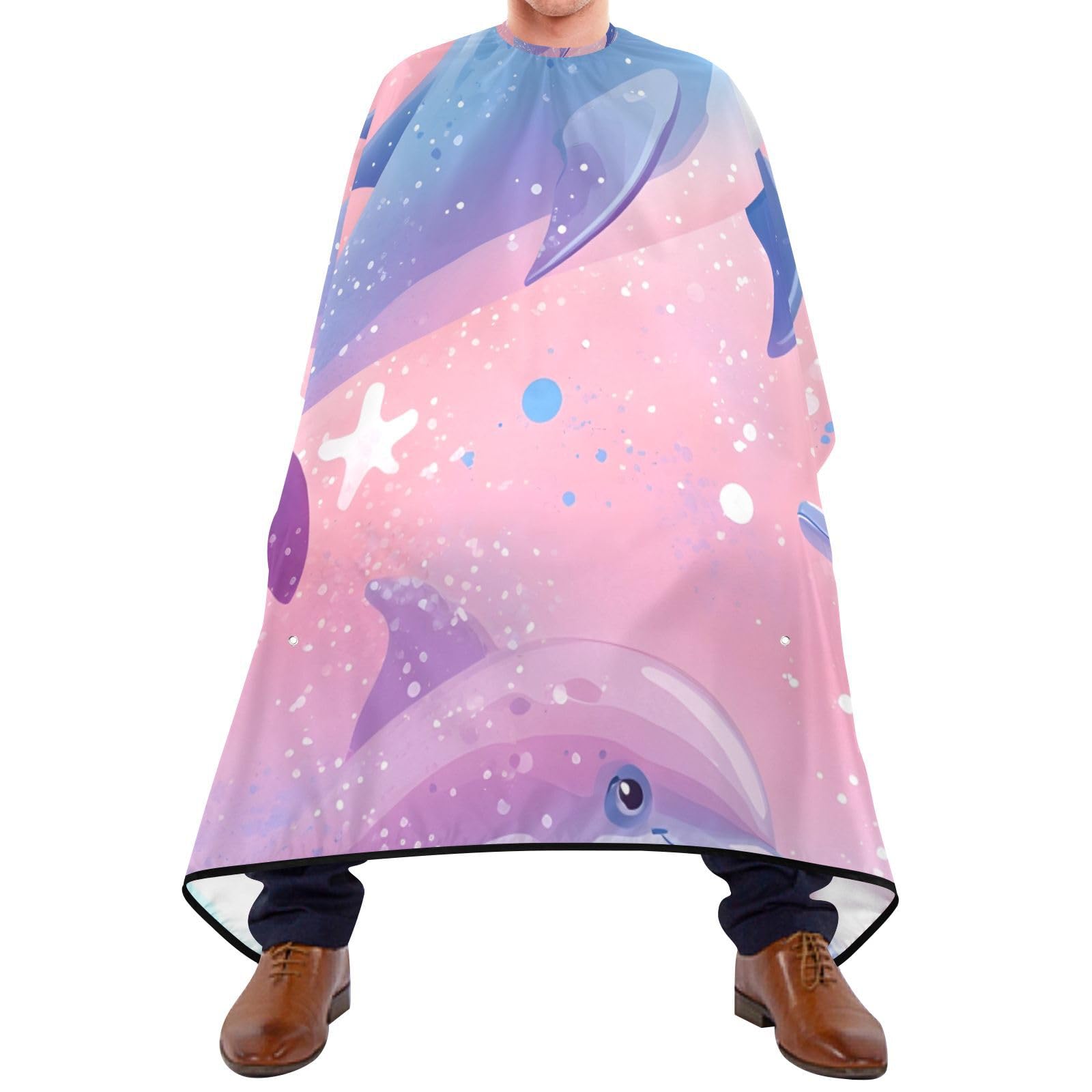 Hezely Coloured Dolphin Hair Dye Cape, Barber Cape for Adults,Waterproof Salon Cape,Waterproof Hairdressing Styling Hair Cutting, 65