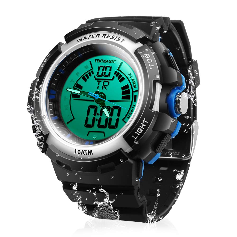 10ATM Waterproof Digital Scuba Diving Watch 100m Underwater for Swimming and Running with Stopwatch and Luminous LCD Display Built-in
