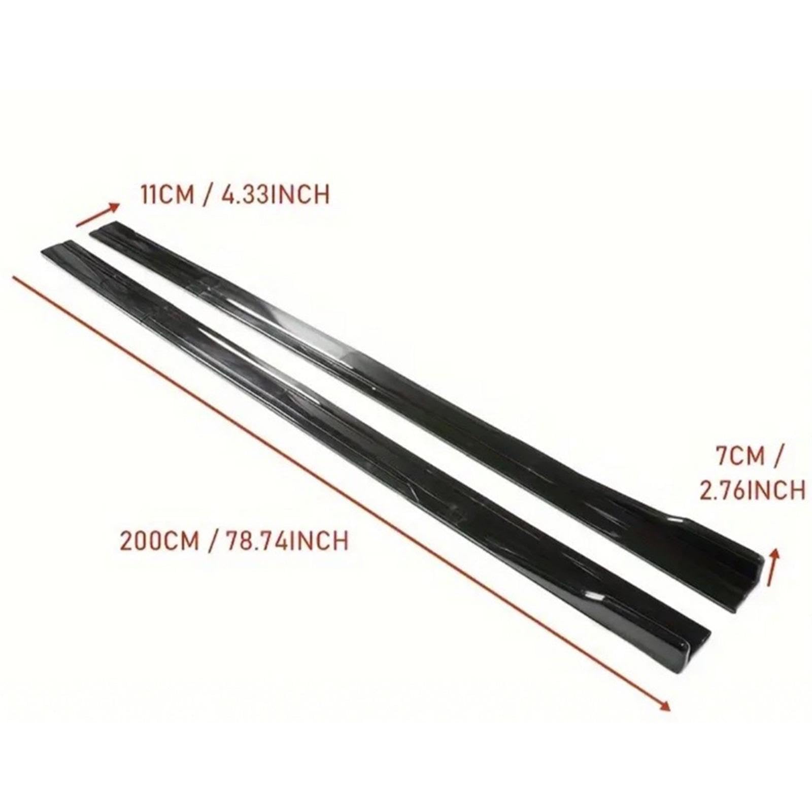 2x Minigonne laterali he per auto Universali professionali Sostituisci robusti accessori antigraffio 78,7 "per camion SUV per automobili, Nero