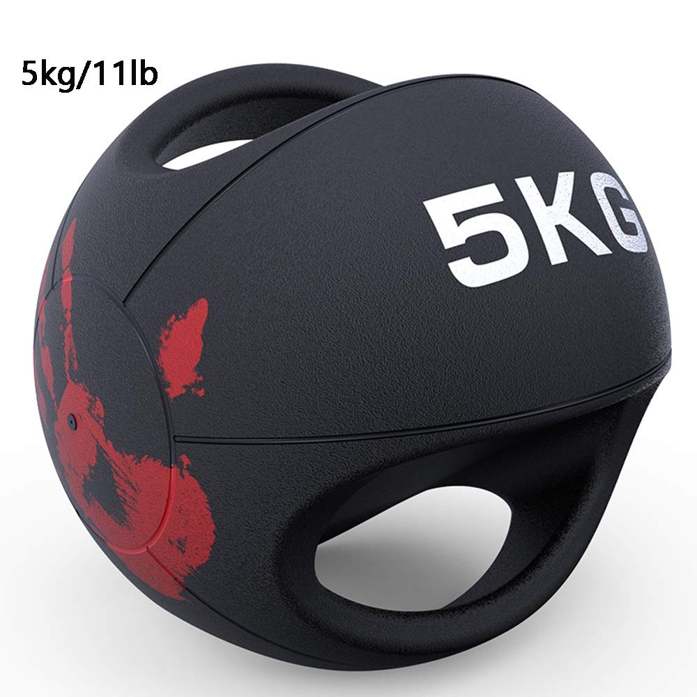 Palle mediche Doppio Manico Medicina Fitness Palla, Forza Formazione Rubber Ball, Stabilmente Equilibrio Il Gravity Ball, 3kg, 4 kg, 5kg, 6kg, 7 kg, 8 kg, 9 kg, 10kg, 12kg (Size : 5kg/11lb)
