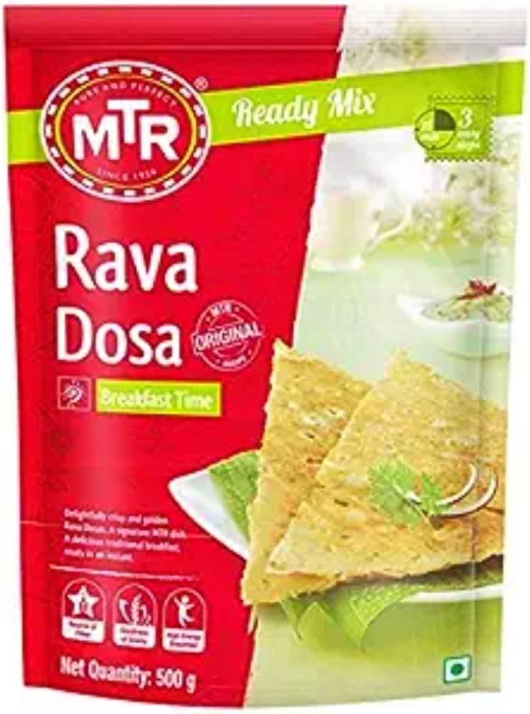 MTR Rava Dosa Mix - Breakfast Mix | Quick Breakfast | Instant Ready to Cook Mix | Ready-To-Make South Indian Breakfast | 500g