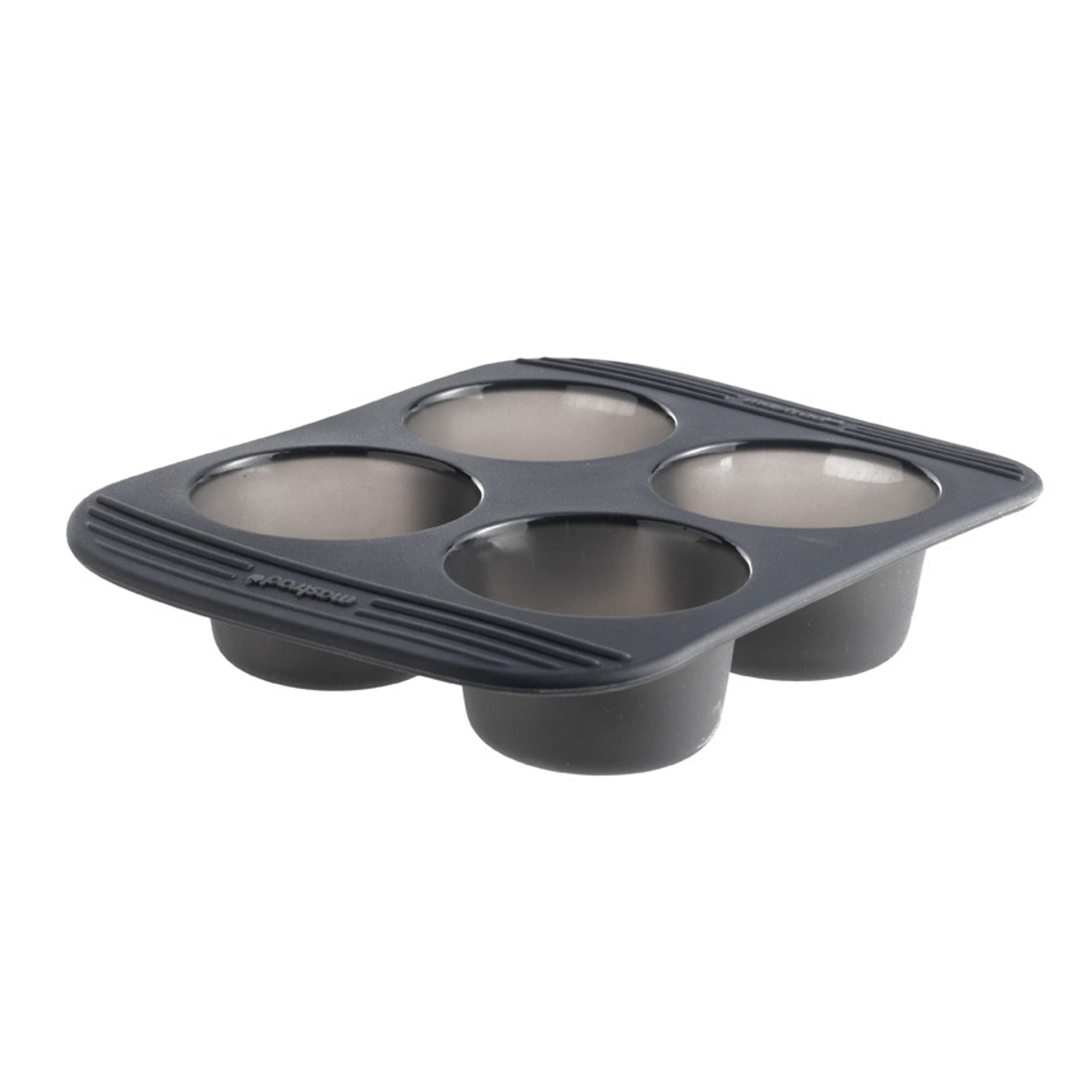 mastrad - Moule 4 Babas - 100% Silicone Premium - Anti-Adhésif - Maintien Parfait - Gris Fumé, 28.5 x 23.5 x 3.3 (Lot de 2)
