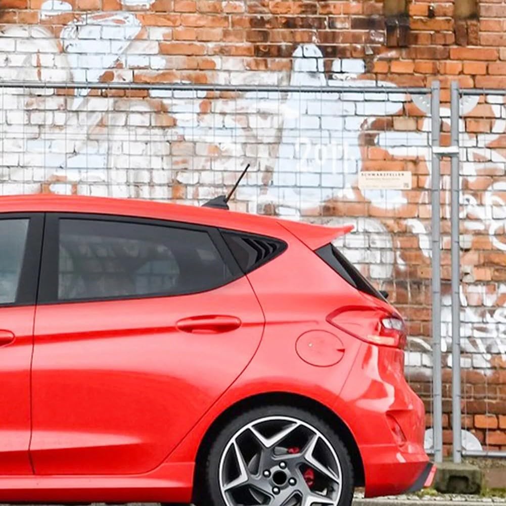 Heckscheiben-Viertel-Lüftungsschlitz-Abdeckungen für Ford Fiesta MK8 2018–2024, schwarze Karbonfaser-Optik, 1 Paar (glänzendes Schwarz)
