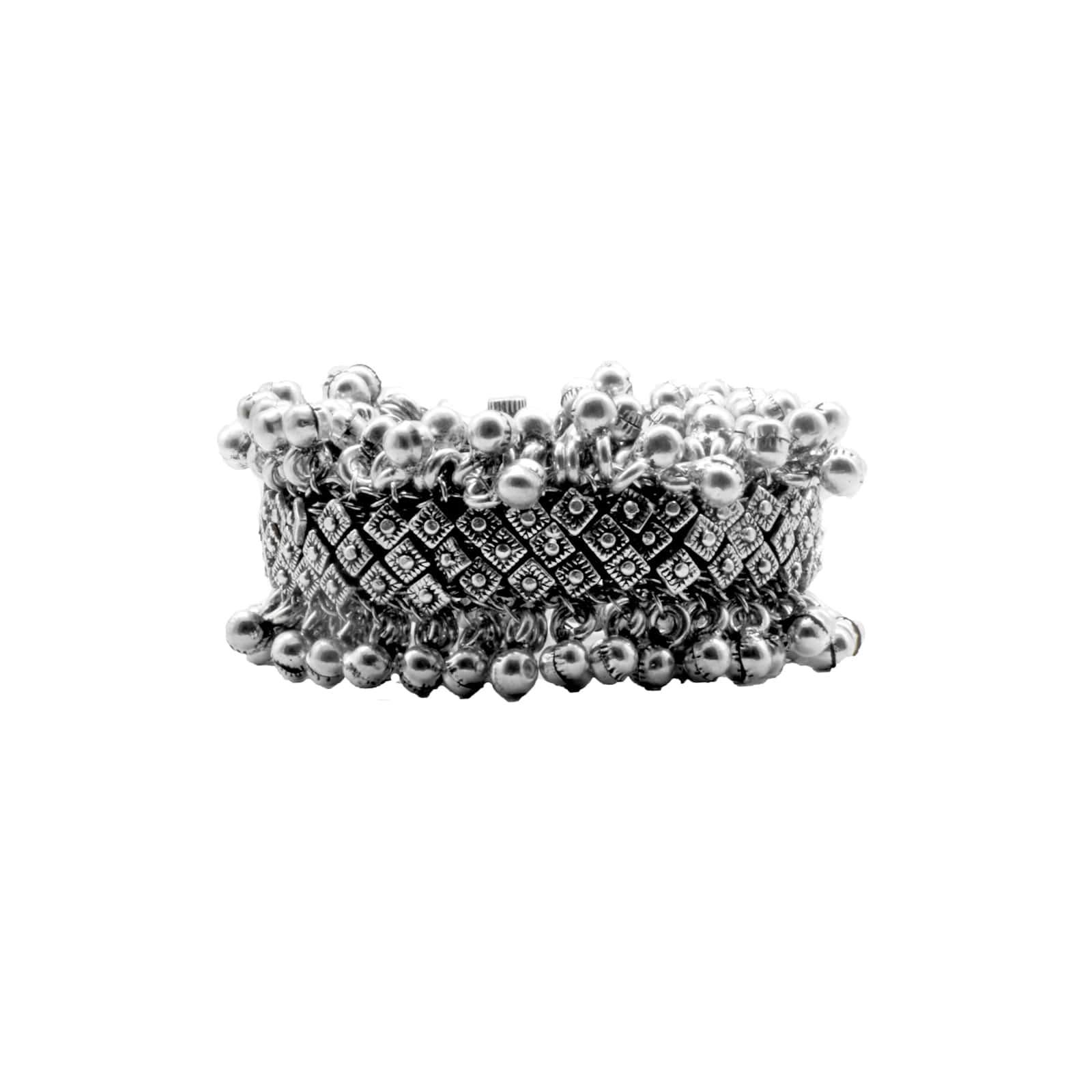 TEEJH Geeta Rawa Work Silver Oxidized Ghungroo Bangle for Women (B0915QTCPP) Amazon Price History, Amazon Price Tracker