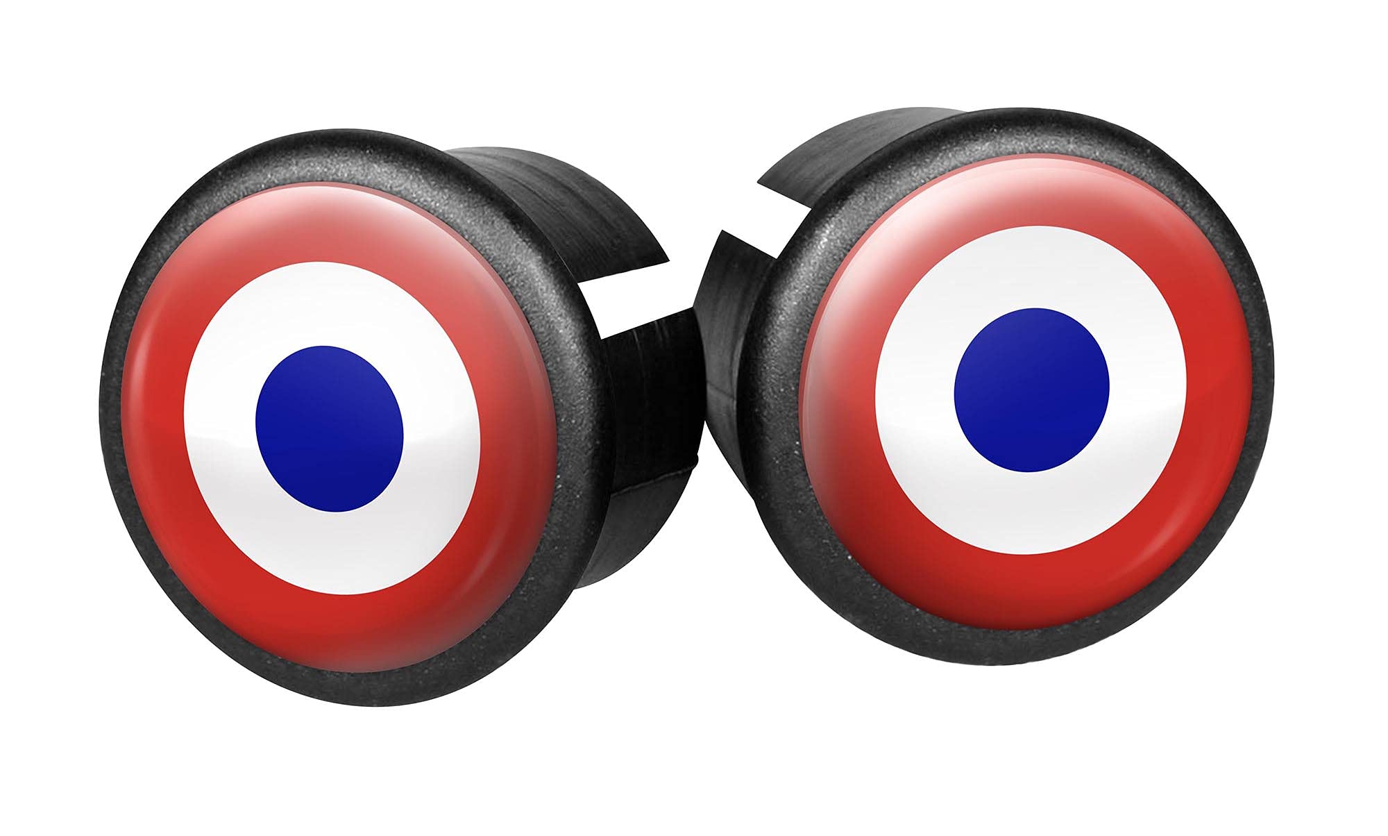 Velox Flag Bar End Plugs, Bullseye