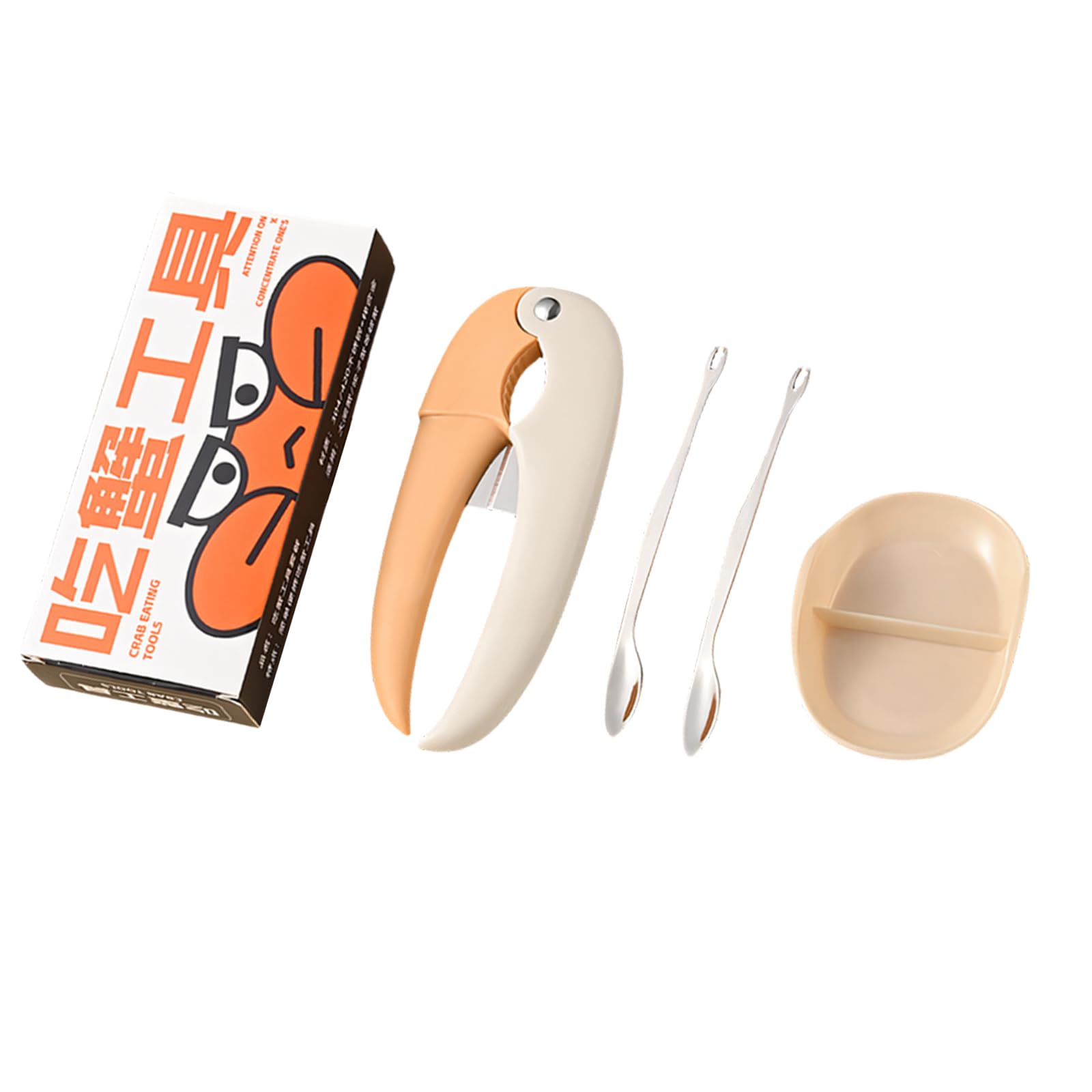 jiingekk Ergonomic Crabs Crackers and Pick Set for Home and Restaurant Use Stainless Steels Gadget for Shell Removal Ergonomic Shrimp Equipment