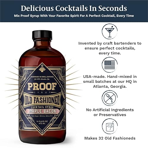 Miniatura 3 de Proof Syrup Batidora de cóctel de tocino de arce antigua 16 onzas  Prepara 32 cócteles  Con amargos reales y azúcar orgánica
