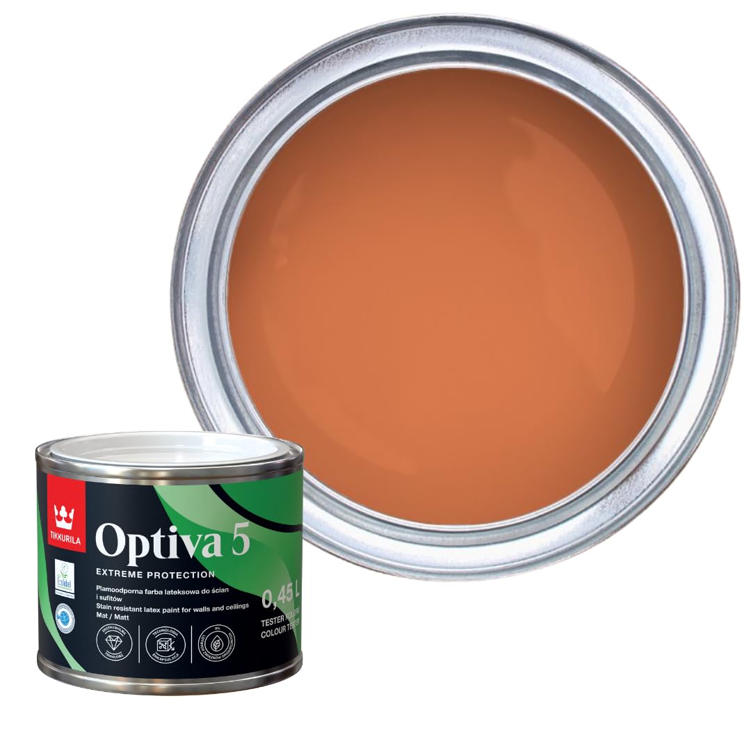 TIKKURILA Optiva 5 Matt Emulsion Paint โ Durable, Scrubbable & Easy-Clean for Walls and Ceilings | Zero VOC - 0.5L Folklore S315